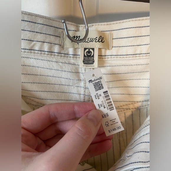 NWT - Madewell - Low-Slung Baggy Jeans - Striped - Size 30 - Picture 14 of 16